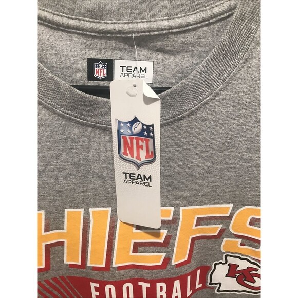 Men’s NFL Kansas City Chiefs T Shirt Short Sleeve Size Large Gray Mahomes Kelce - Picture 3 of 5